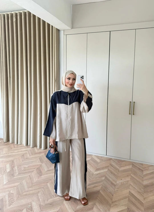 ✨ Ensemble Casual Chic Bicolore – 2 Pièces